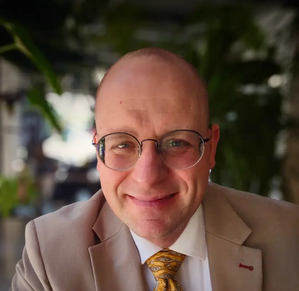 Dustin in contemplative moment in nature