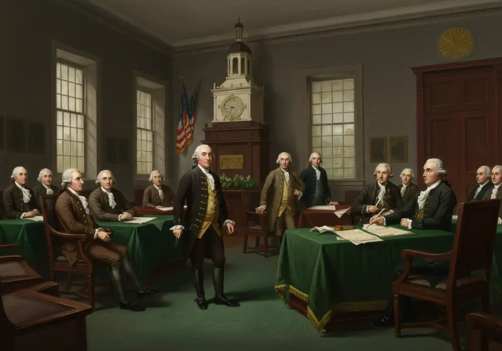 Button Gwinnett Signing the Declaration of Independence.