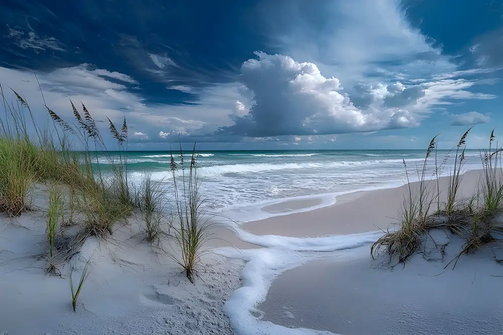 Open water on a fine sand beach