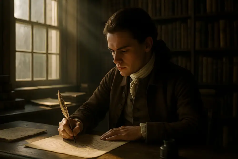 Founding Father of the United States of America George Ross under the direction of his older brother, John Ross, studying to be a lawyer at the age of 20 in the 1750s.